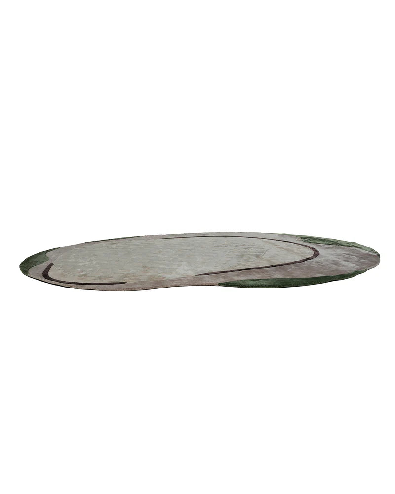 Aura Layered Pebble Viscose Wool Rug