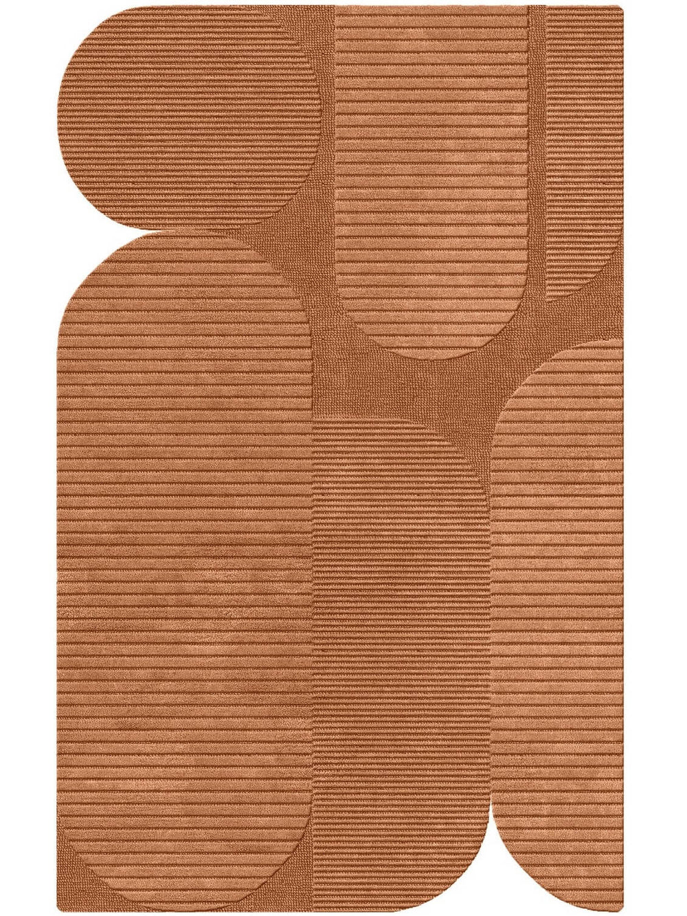 Contemporary Textured Terracotta Area Rug