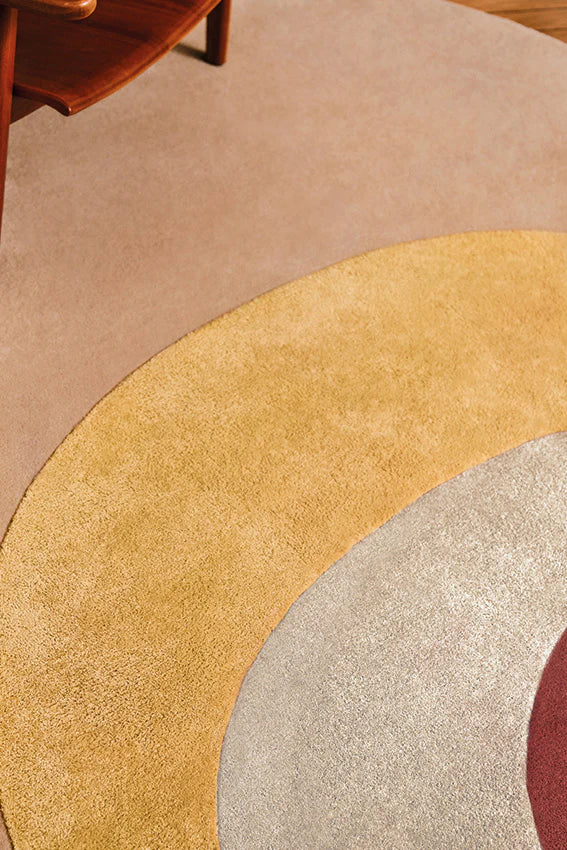 Beige Abstract Layered Form Rug