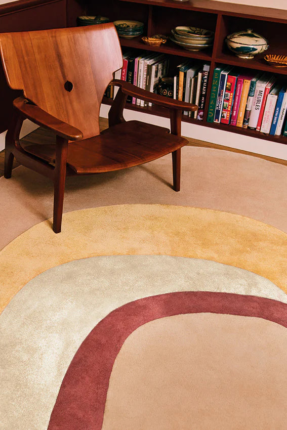Beige Abstract Layered Form Rug
