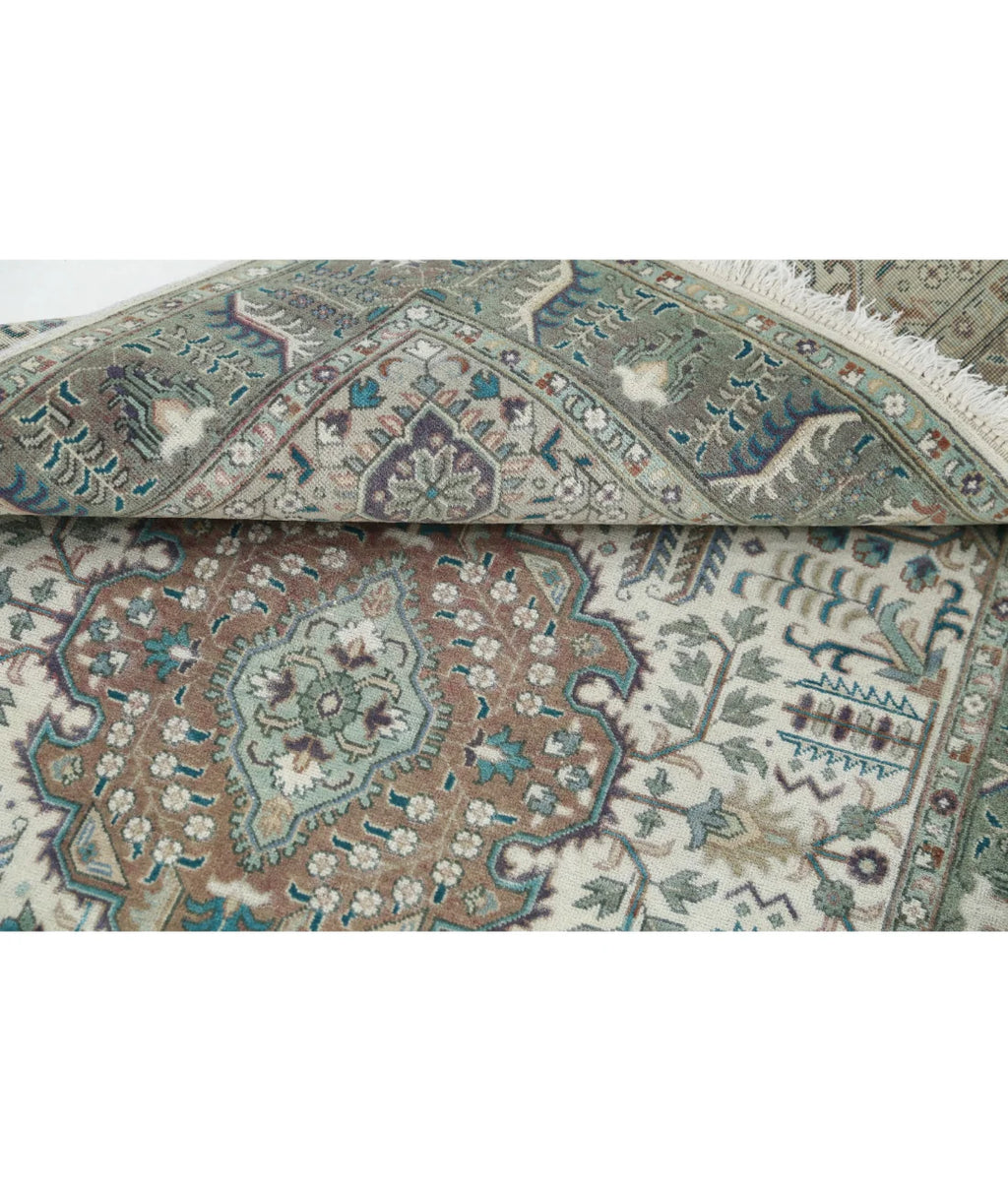 Vintage Persian Tabriz Hand-Knotted Wool Heirloom Rug