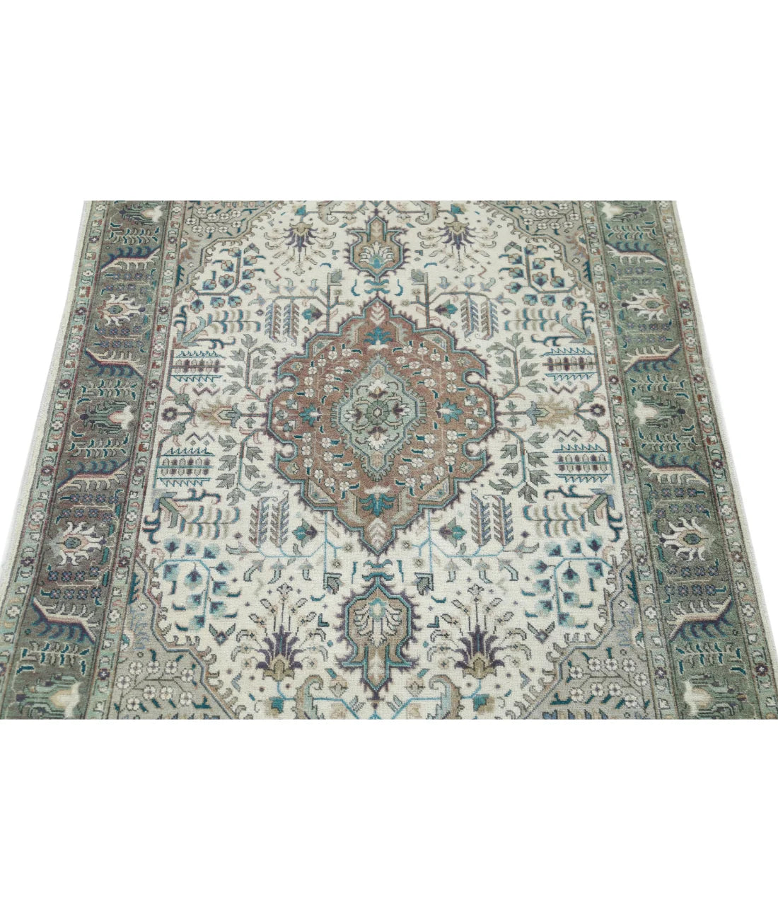 Vintage Persian Tabriz Hand-Knotted Wool Heirloom Rug