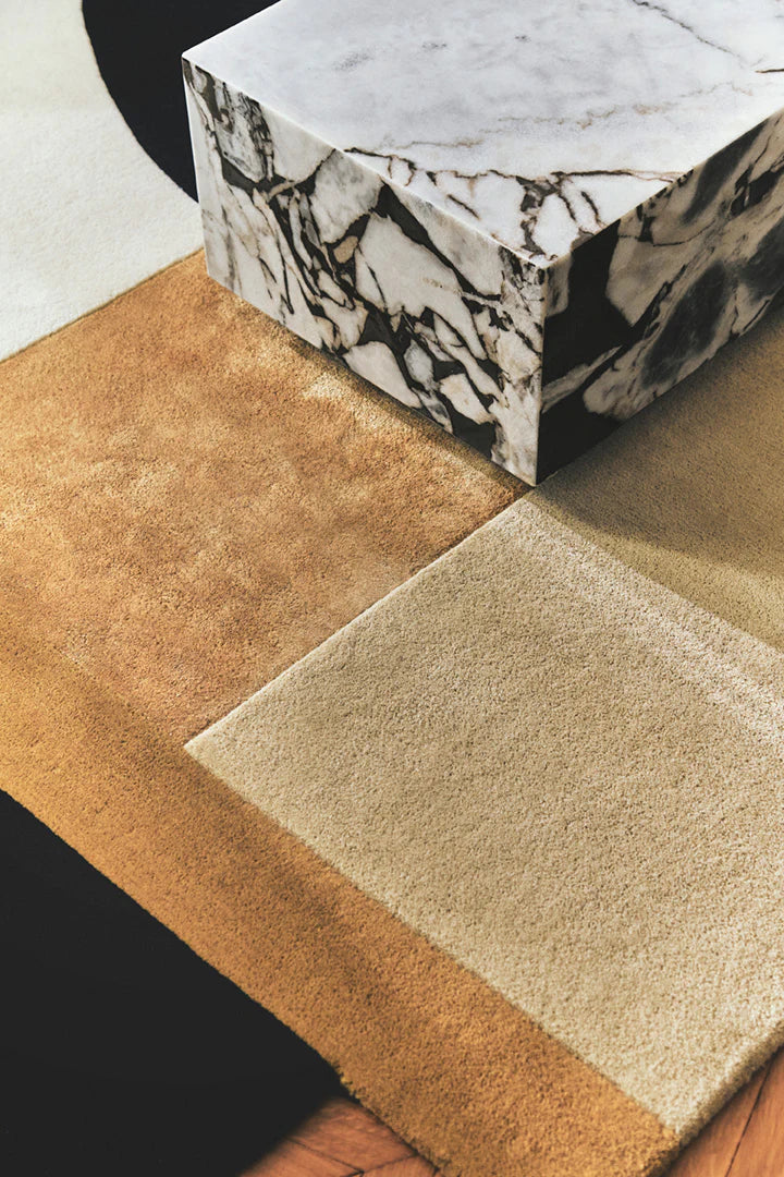 Geometric Blocks in Black, &  Beige Rug