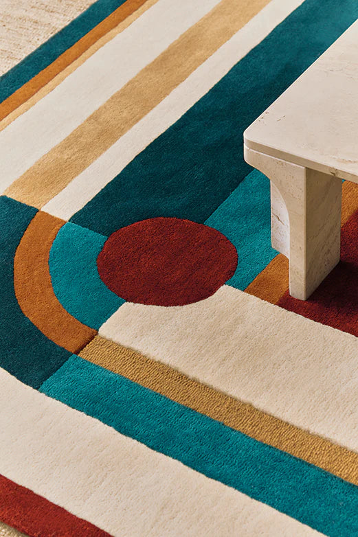 Premium Geometric Wool Carpet for Modern Interiors