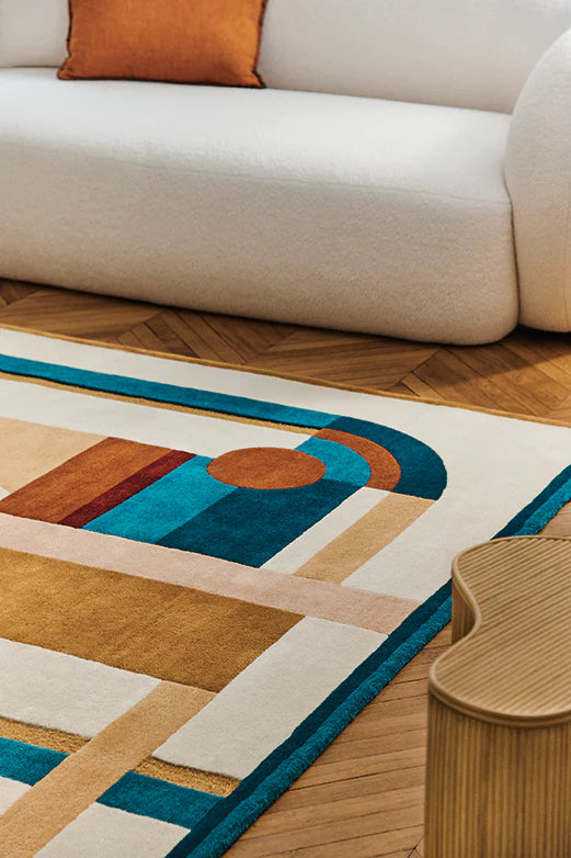Premium Geometric Wool Carpet for Modern Interiors