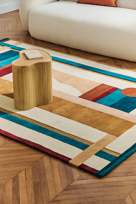 Premium Geometric Wool Carpet for Modern Interiors