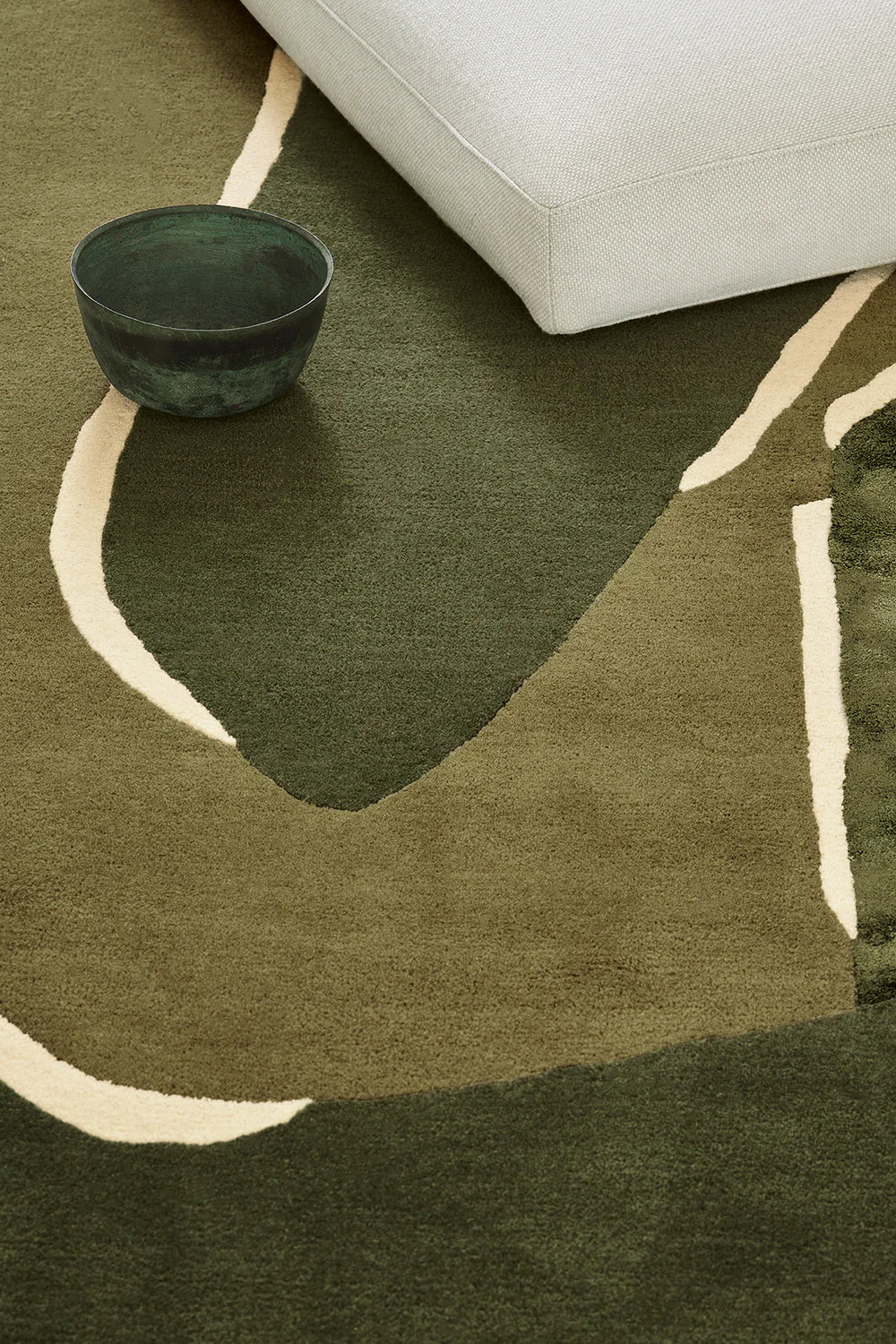 Modern Abstract Silhouette Wool Rug