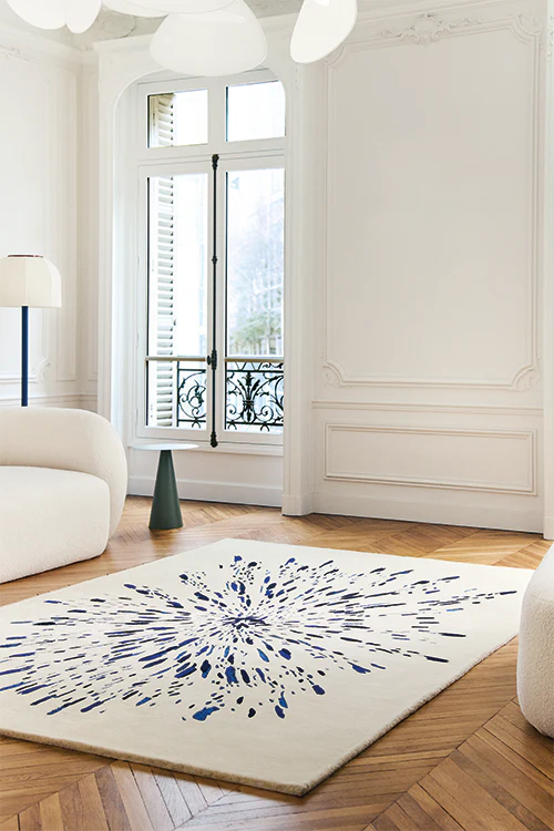 White Splash Art Carpet