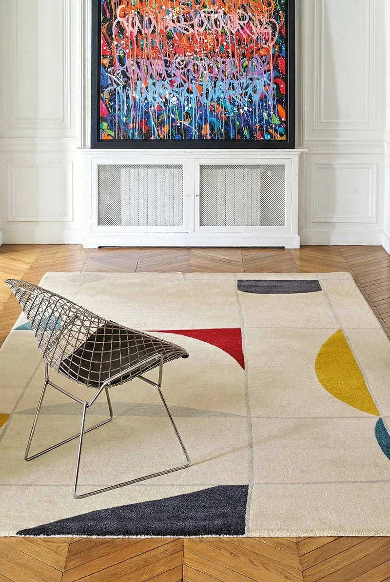 Luxury Ivory Geometric Rug