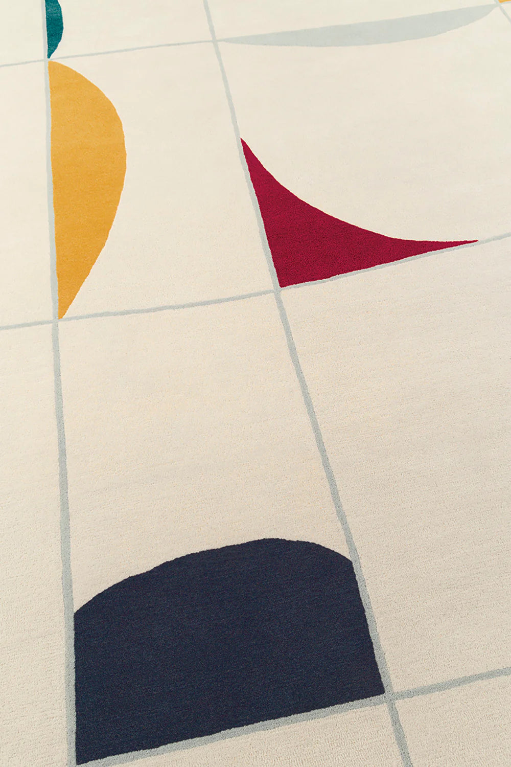 Luxury Ivory Geometric Rug