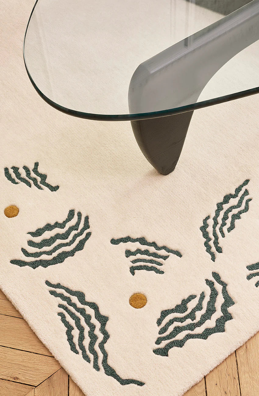 Elegant Handmade Carpet with Organic Border Design