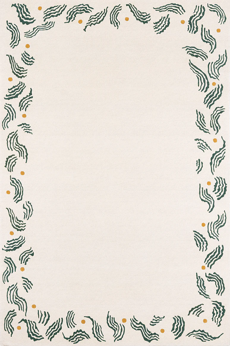 Elegant Handmade Carpet with Organic Border Design
