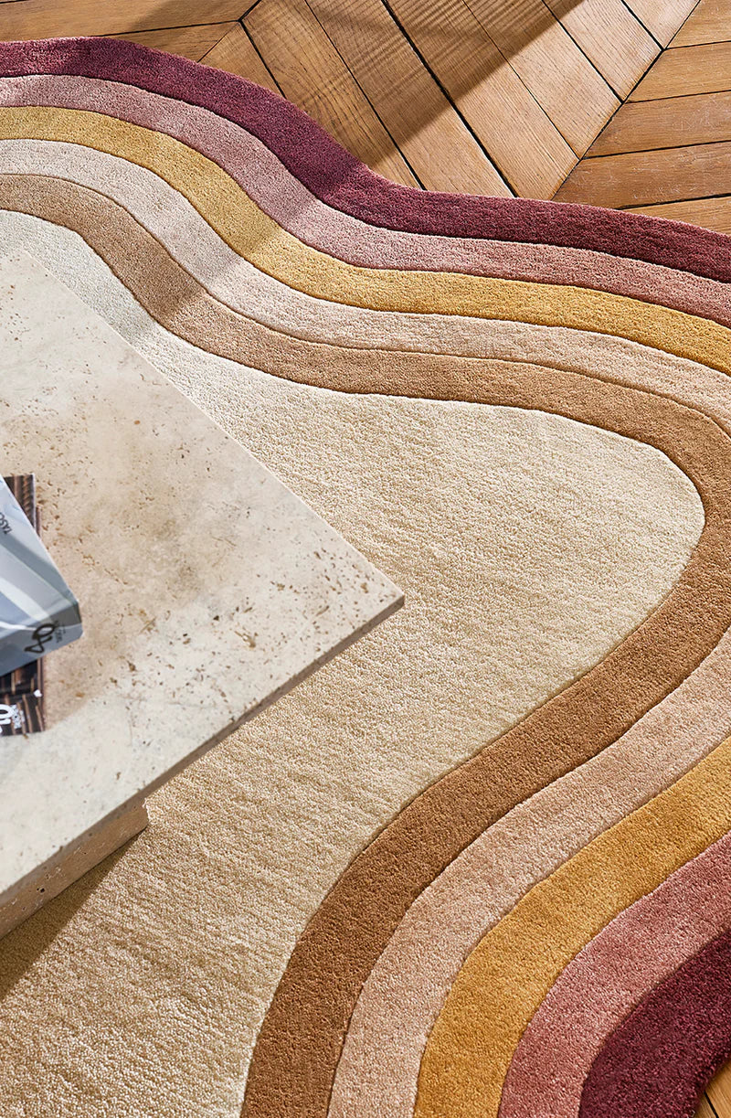Scandinavian Wavy Border Rug