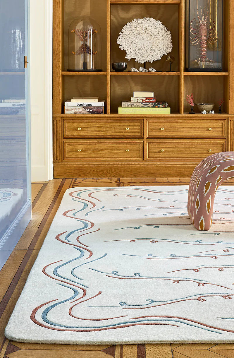 Premium Minimalist Area Carpet with Abstract Line Art
