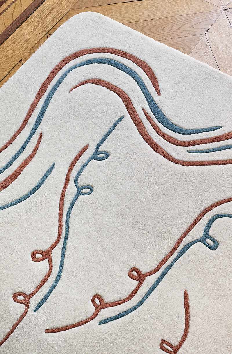 Premium Minimalist Area Carpet with Abstract Line Art