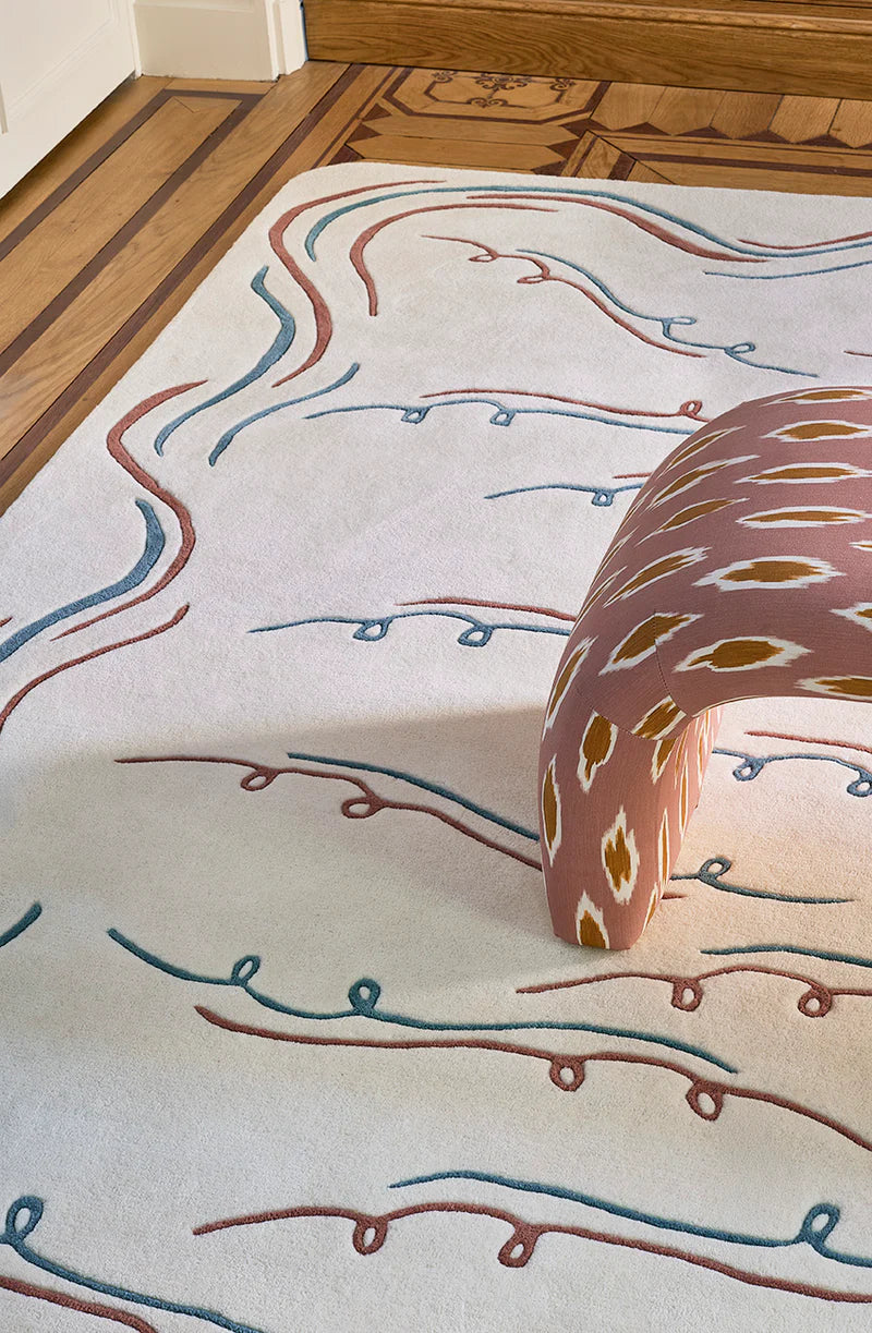 Premium Minimalist Area Carpet with Abstract Line Art