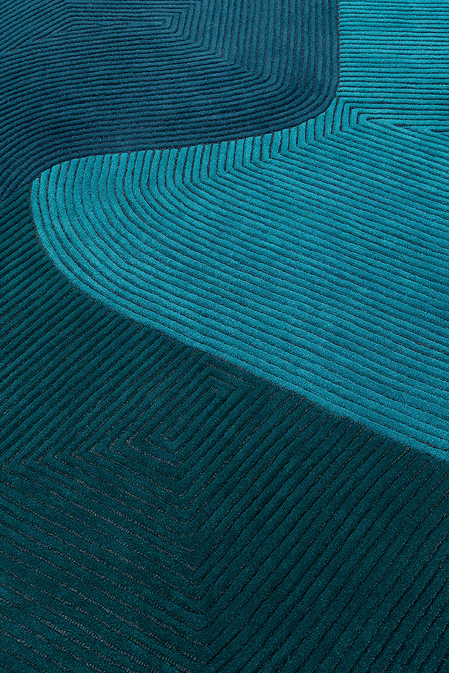 Modern Optical Cube Wool Rug