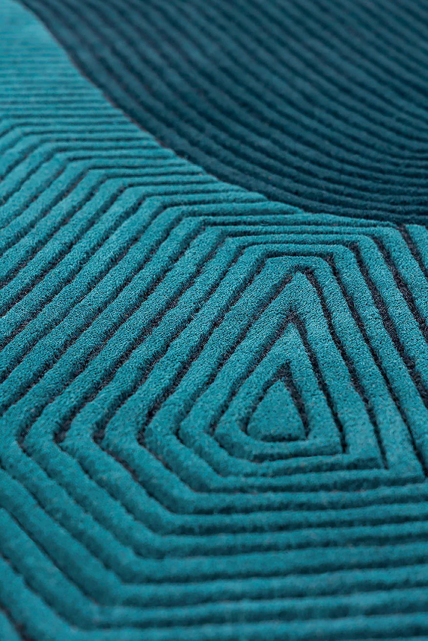 Modern Optical Cube Wool Rug
