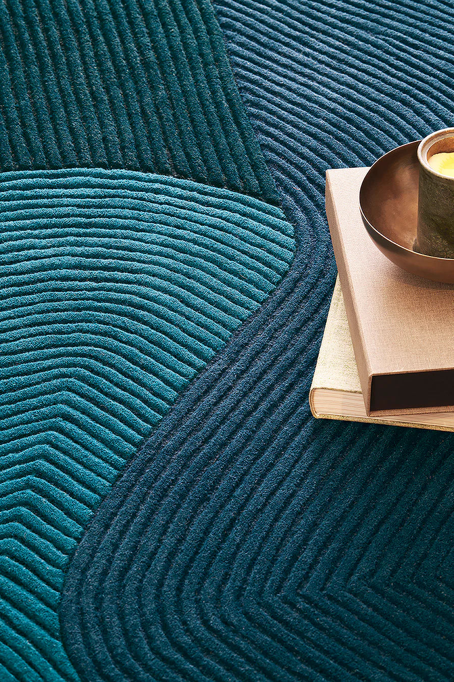 Modern Optical Cube Wool Rug