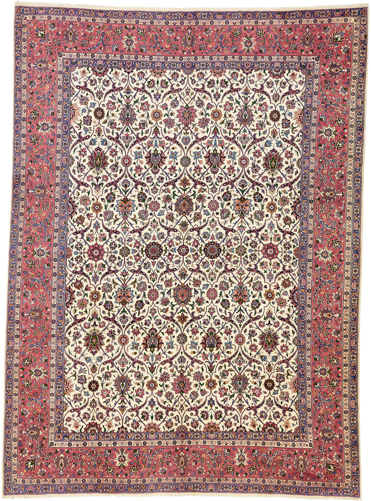 Imperial Khorasan Hand-Knotted Persian Floral Wool Rug