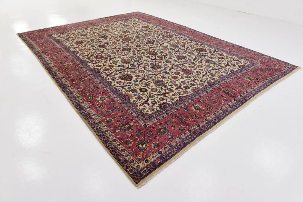 Imperial Khorasan Hand-Knotted Persian Floral Wool Rug