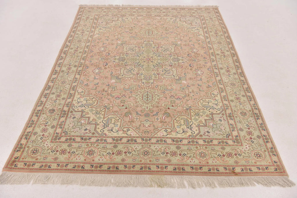 Hand-Knotted Antique Heriz Medallion Rug