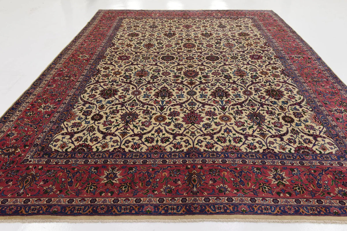 Imperial Khorasan Hand-Knotted Persian Floral Wool Rug