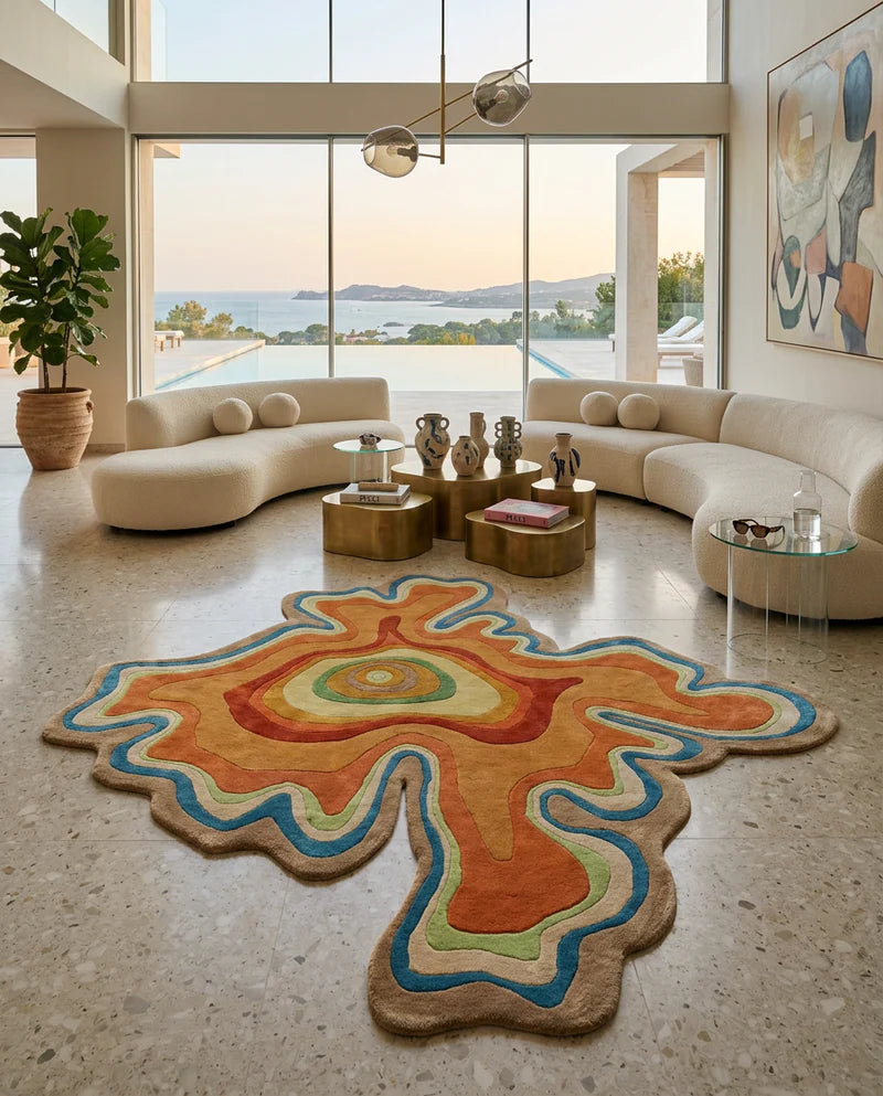 Elysian Topographic Contour Wool Rug