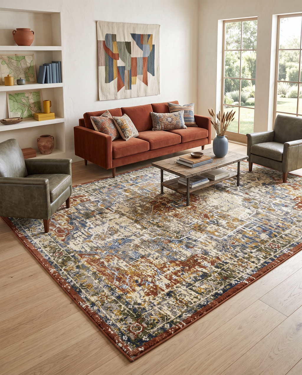 Vintage Persian Beige Area Rug