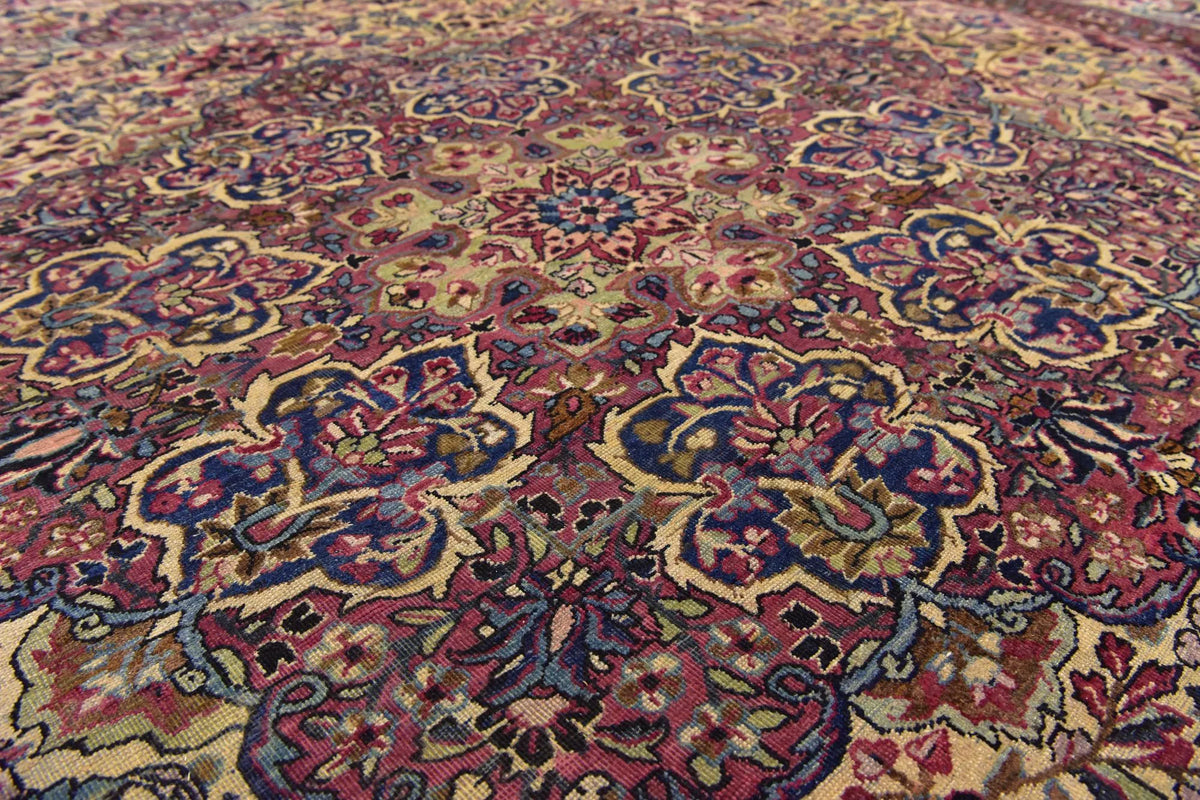 Hand-Knotted Dynasty Medallion Garnet Wool Carpet