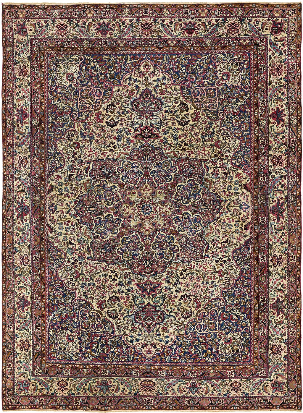 Hand-Knotted Dynasty Medallion Garnet Wool Carpet