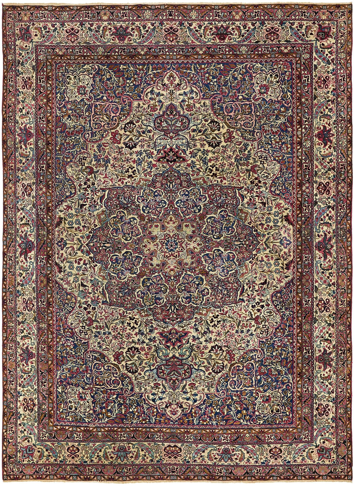 Hand-Knotted Dynasty Medallion Garnet Wool Carpet