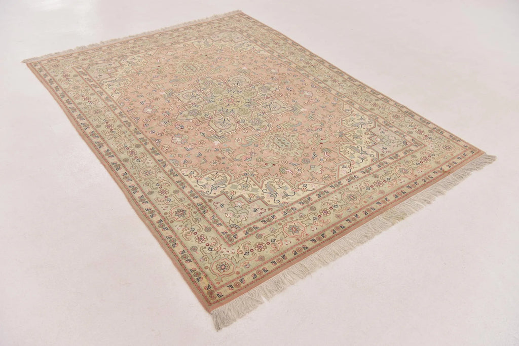 Hand-Knotted Antique Heriz Medallion Rug