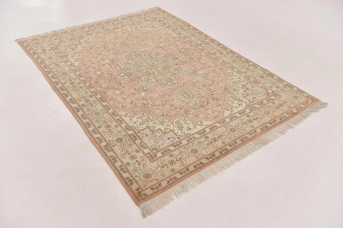 Hand-Knotted Antique Heriz Medallion Rug