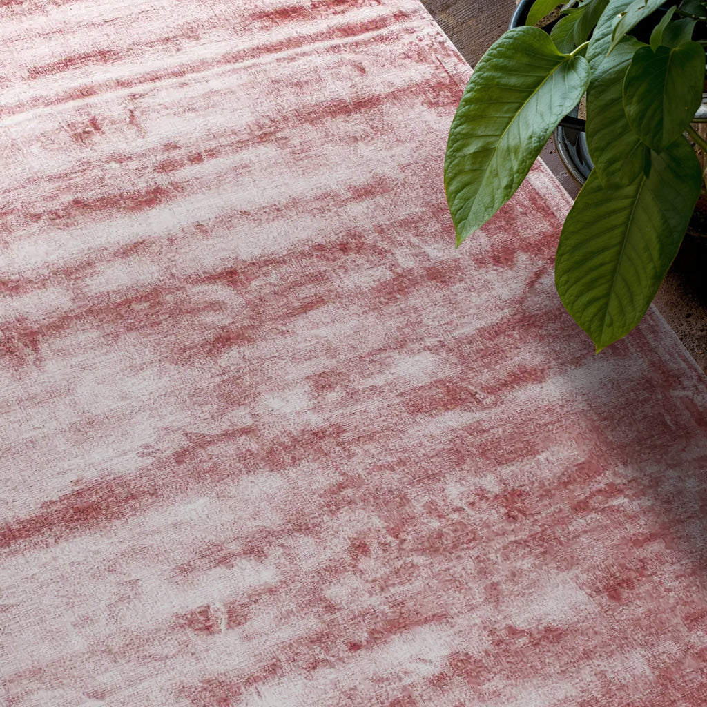 Textured Dusty Mauve Pink Abrash Wash Viscose Carpet