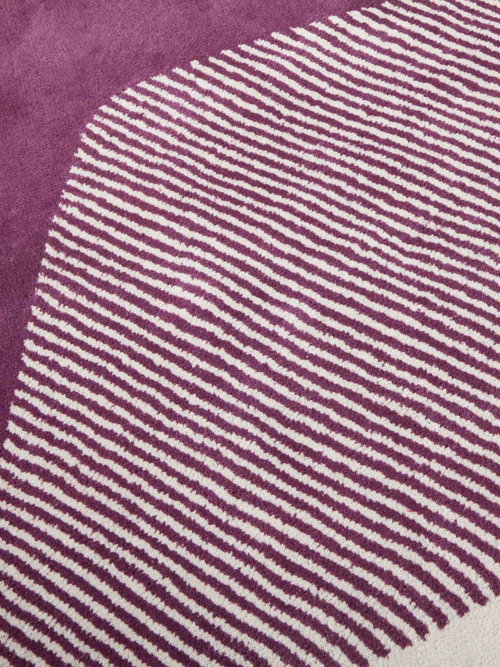 Plum & Ivory Hand-Tufted Wool Art Rug