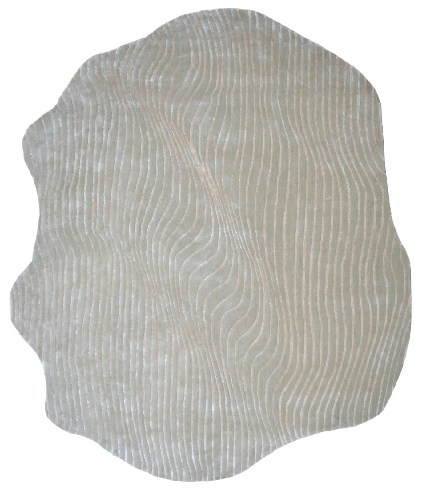 Silver Wave Contour Irregular Rug